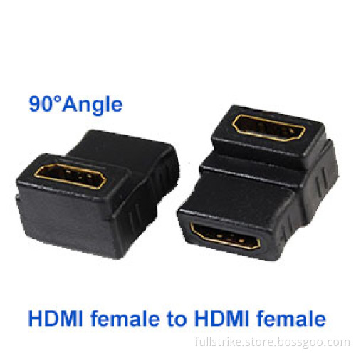 90 Degree Angle Type Gold Plated HDMI Female to HDMI Female Panle Adaptor